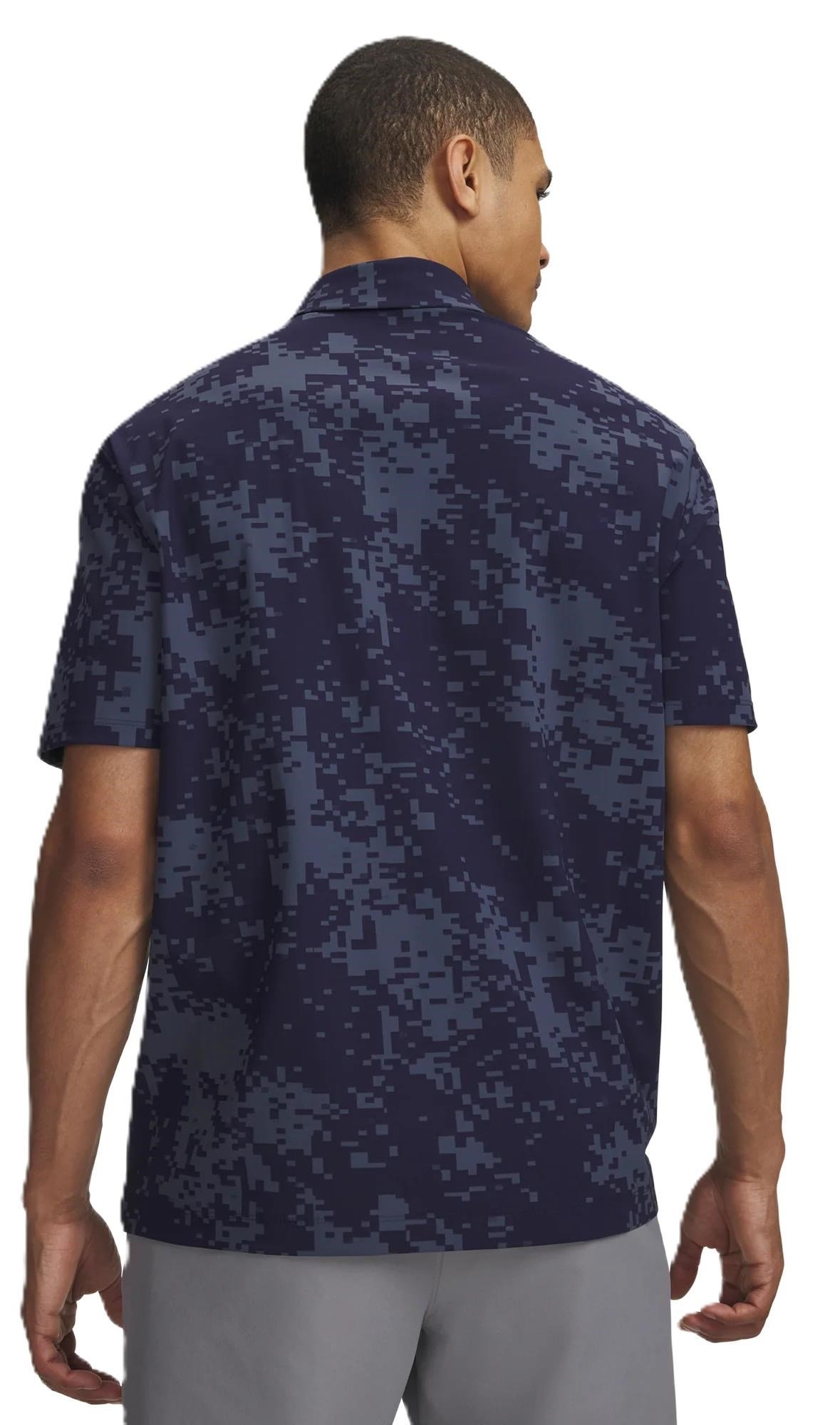 Under Armour Drive Chill Printed polo homme, midnight navy/halo grey