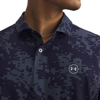 Under Armour Drive Chill Printed polo homme, midnight navy/halo grey
