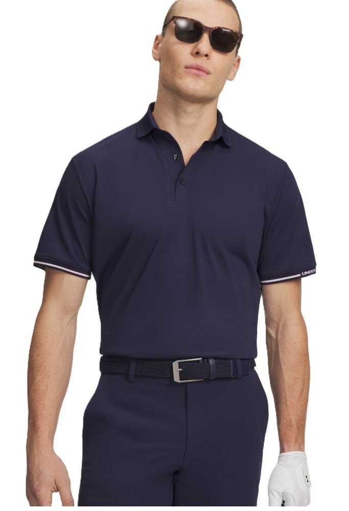 Under Armour Dry Pique polo homme, midnight navy/prime pink