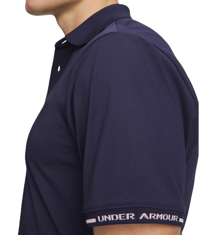Under Armour Dry Pique polo homme, midnight navy/prime pink