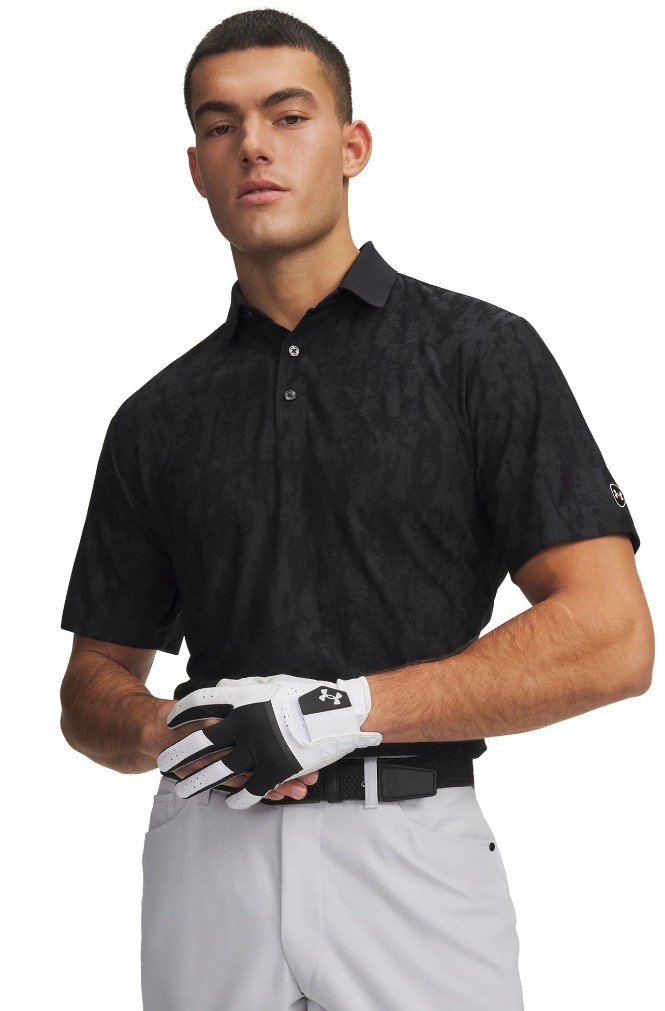 Under Armour Dry Jacquard polo homme, noir/anthracite
