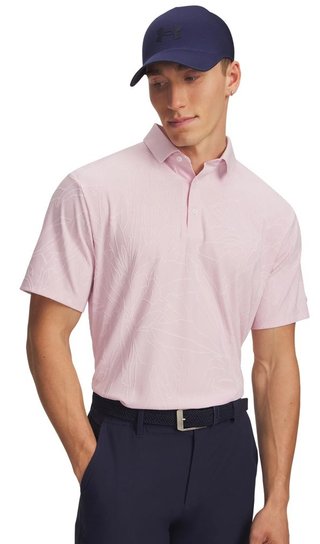 Under Armour Dry Jacquard polo homme, prime pink/pink dusk