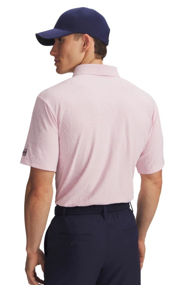 Under Armour Dry Jacquard polo homme, prime pink/pink dusk