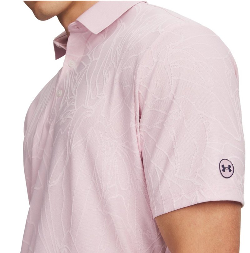 Under Armour Dry Jacquard polo homme, prime pink/pink dusk