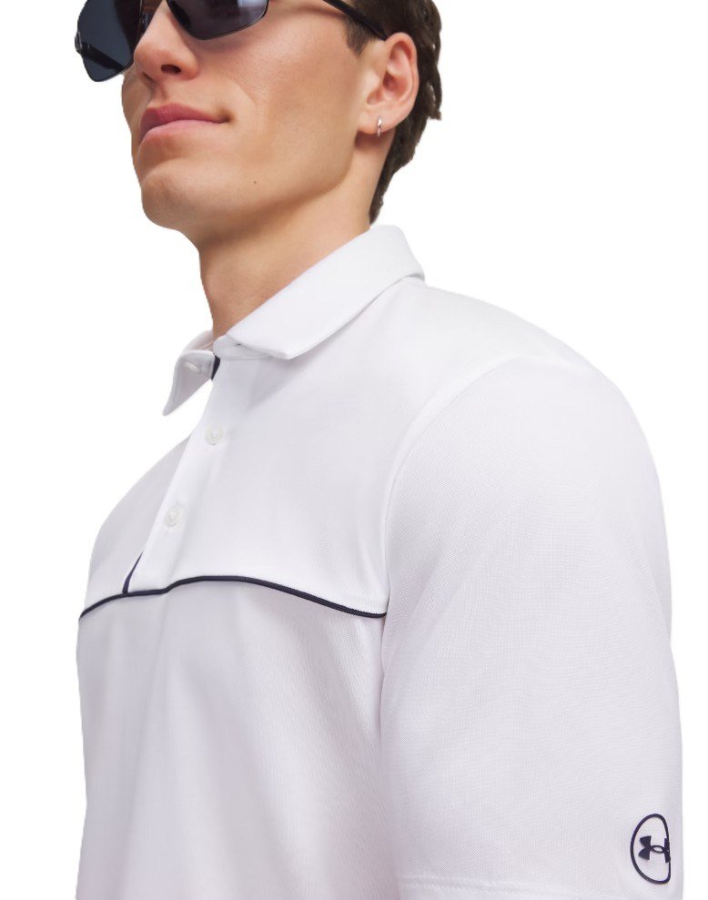 Under Armour Dry Horizon polo homme, blanc/bleu marine
