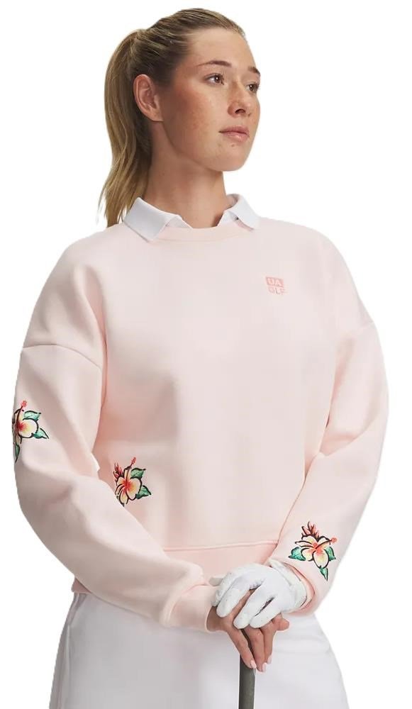 Under Armour Icon Golf Trip Crew pull femme, rose
