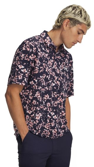 Under Armour Matchplay Printed polo homme, midnight navy/posh pink