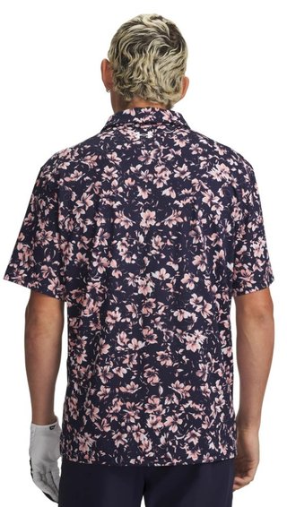 Under Armour Matchplay Printed polo homme, midnight navy/posh pink