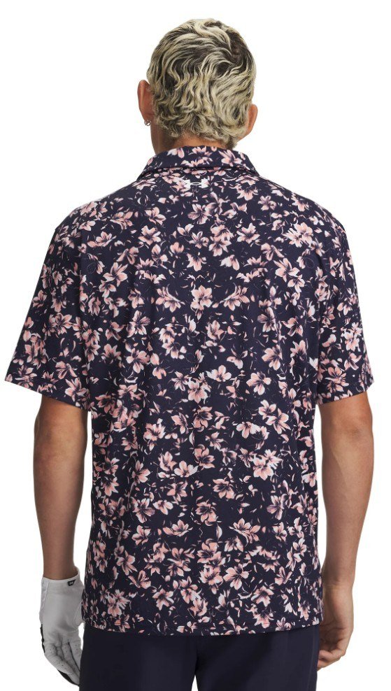 Under Armour Matchplay Printed polo homme, midnight navy/posh pink