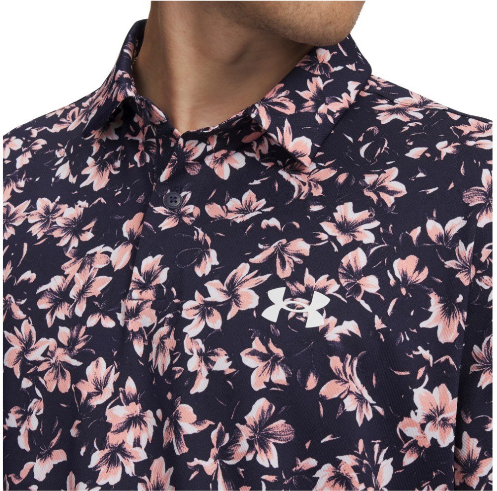 Under Armour Matchplay Printed polo homme, midnight navy/posh pink