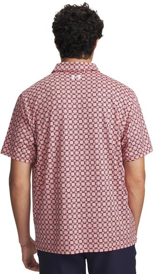 Under Armour Matchplay Printed polo homme, posh pink/midnight navy