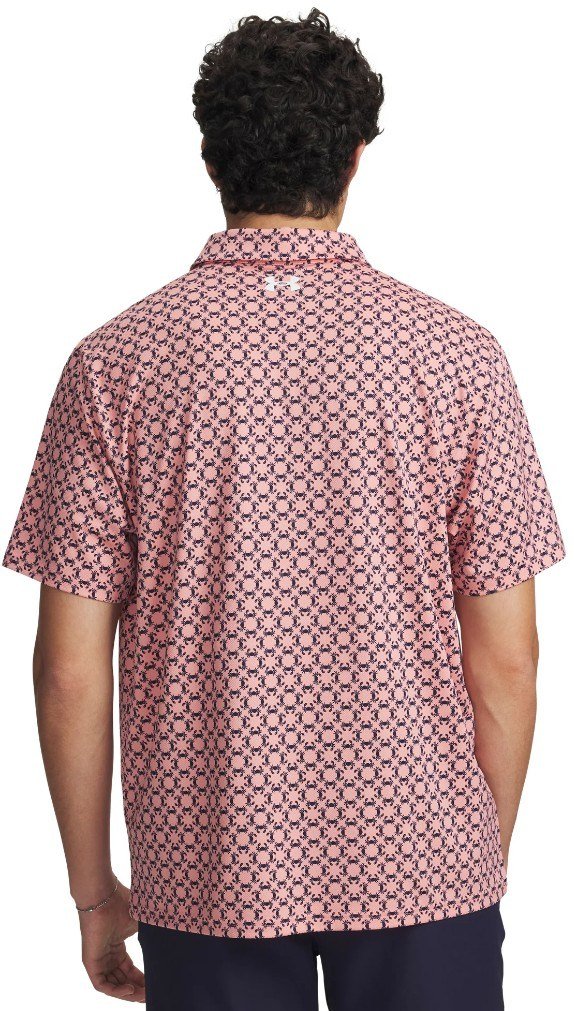 Under Armour Matchplay Printed polo homme, posh pink/midnight navy