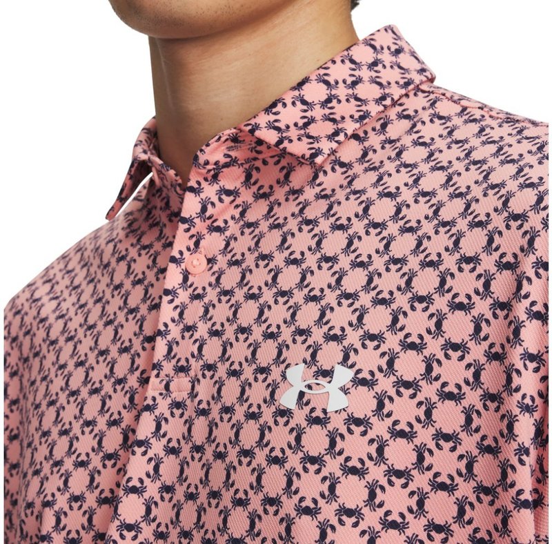 Under Armour Matchplay Printed polo homme, posh pink/midnight navy