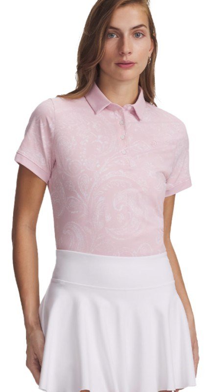 Under Armour Drive Printed polo femme, prime pink/white