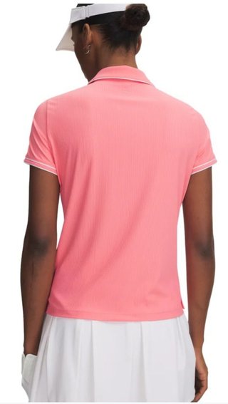 Under Armour Drive Chill polo femme, bittersweet pink/white