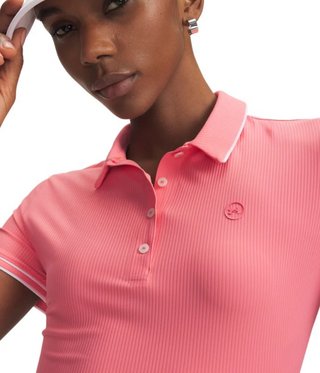 Under Armour Drive Chill polo femme, bittersweet pink/white