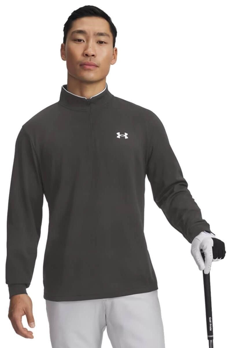 Under Armour MatchPlay 1/4 Zip sweat homme, castlerock/white