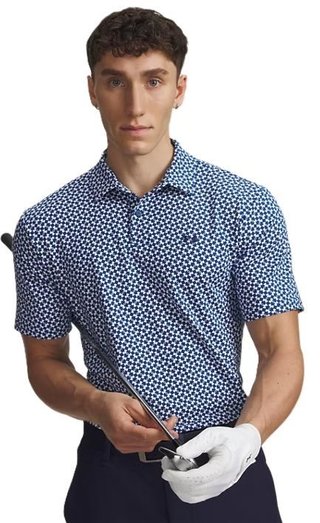 Under Armour UA T2G Printed polo homme, varsity blue/white/midnight navy