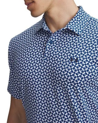 Under Armour UA T2G Printed polo homme, varsity blue/white/midnight navy