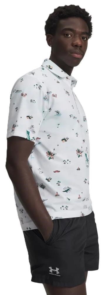 Under Armour ArmourDry Golf Trip Printed polo homme, blanc