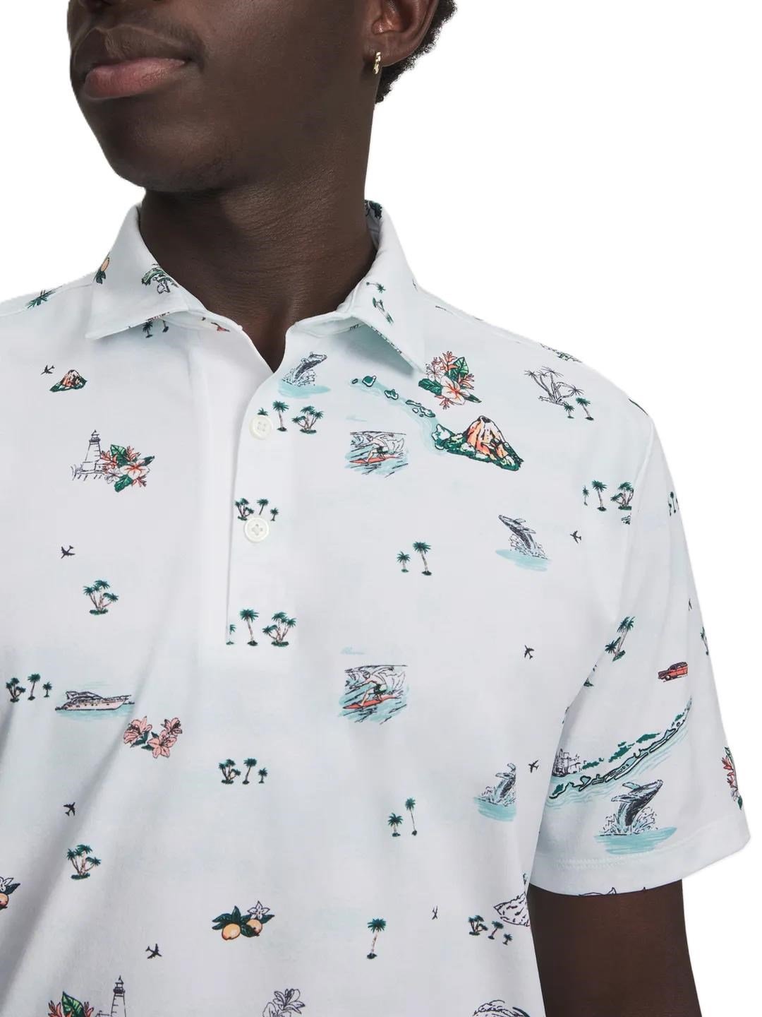 Under Armour ArmourDry Golf Trip Printed polo homme, blanc