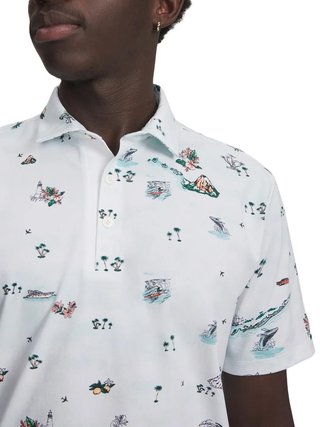 Under Armour ArmourDry Golf Trip Printed polo homme, blanc