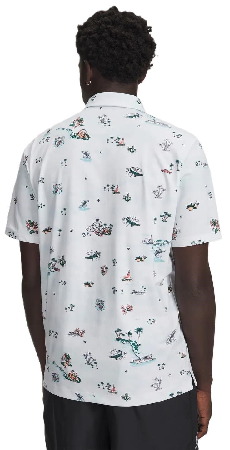 Under Armour ArmourDry Golf Trip Printed polo homme, blanc