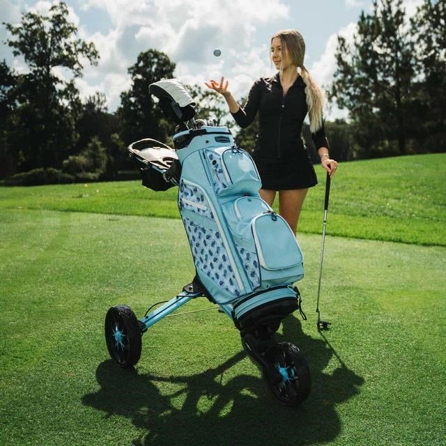 Bag Boy Nitron Auto-Open chariot manuel, bleu glace/blanc