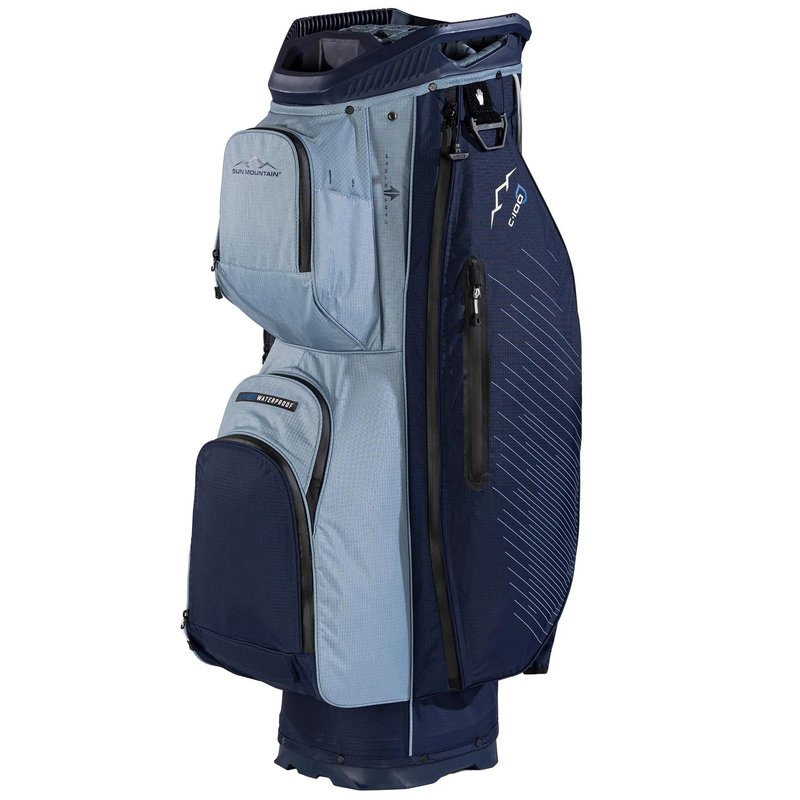 Sun Mountain H2NO C100 cart bag imperméable 14 voies, navy/ash/platinum