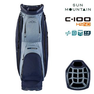 Sun Mountain H2NO C100 cart bag imperméable 14 voies, navy/ash/platinum