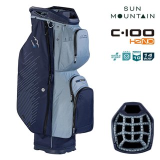 Sun Mountain H2NO C100 cart bag imperméable 14 voies, navy/ash/platinum