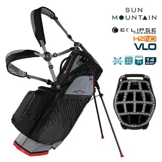Sun Mountain H2NO E-4.5 14 Way VLO sac de golf trépied imperméable, nickel/black/red