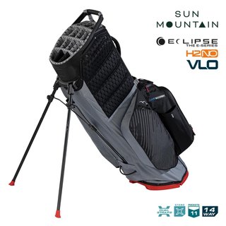 Sun Mountain H2NO E-4.5 14 Way VLO sac de golf trépied imperméable, nickel/black/red