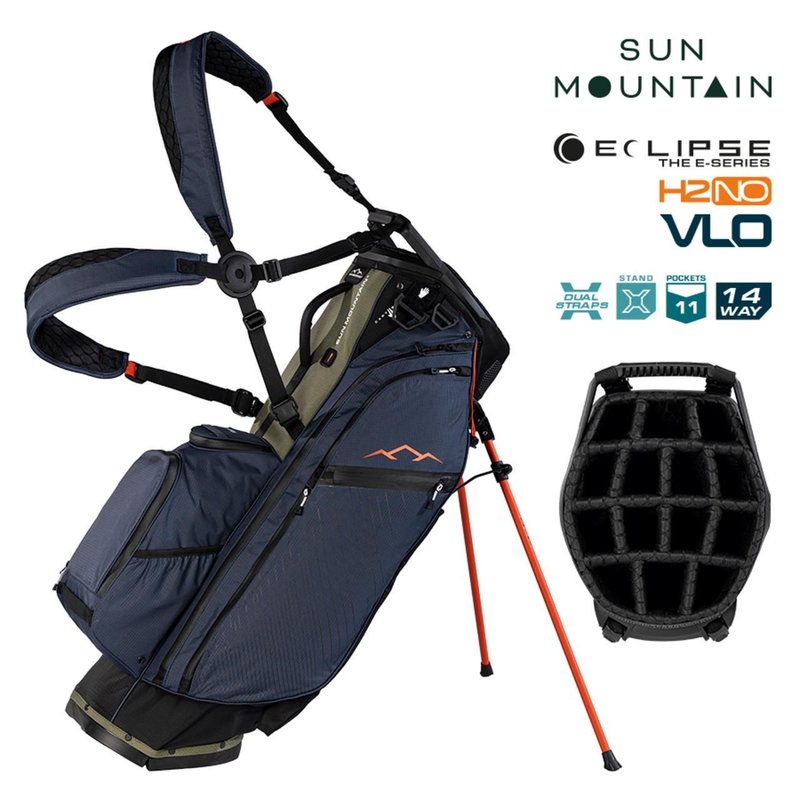 Sun Mountain H2NO E-4.5 14 Way VLO stand bag imperméable, black/ink/olive