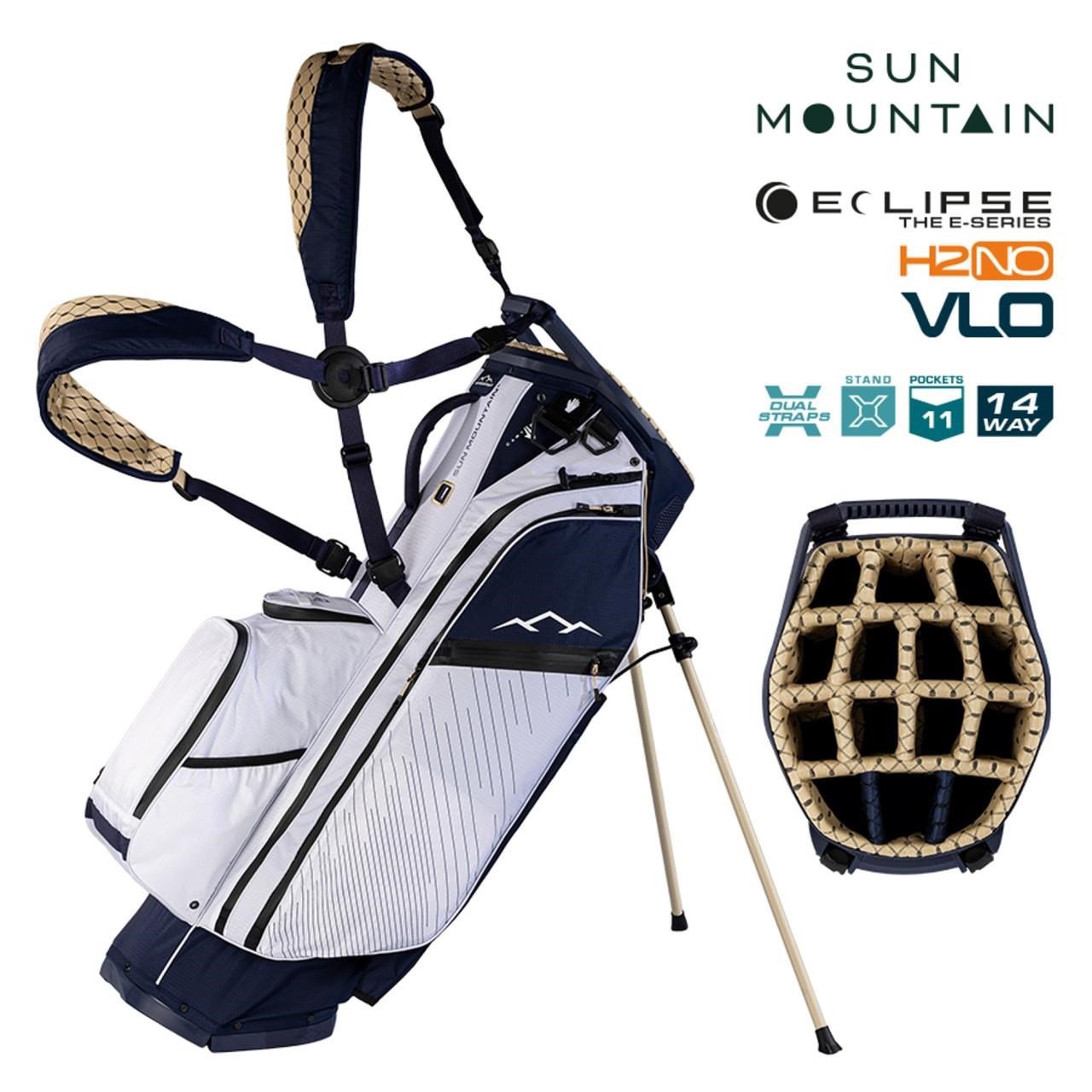 Sun Mountain H2NO E-4.5 14 Way VLO sac de golf trépied imperméable, navy/gold/white