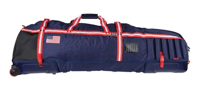 Housse de voyage pour clubs de golf, bleu marine, blanc et rouge