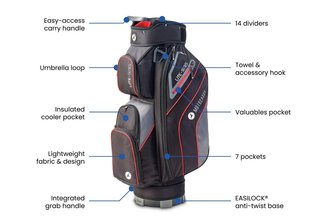 Motocaddy NEW Lite-Series cart bag, noir/bleu