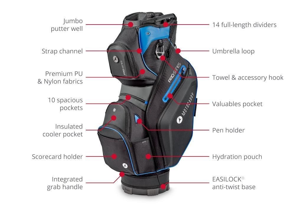 Motocaddy Pro-Series cart bag, noir/charcoal