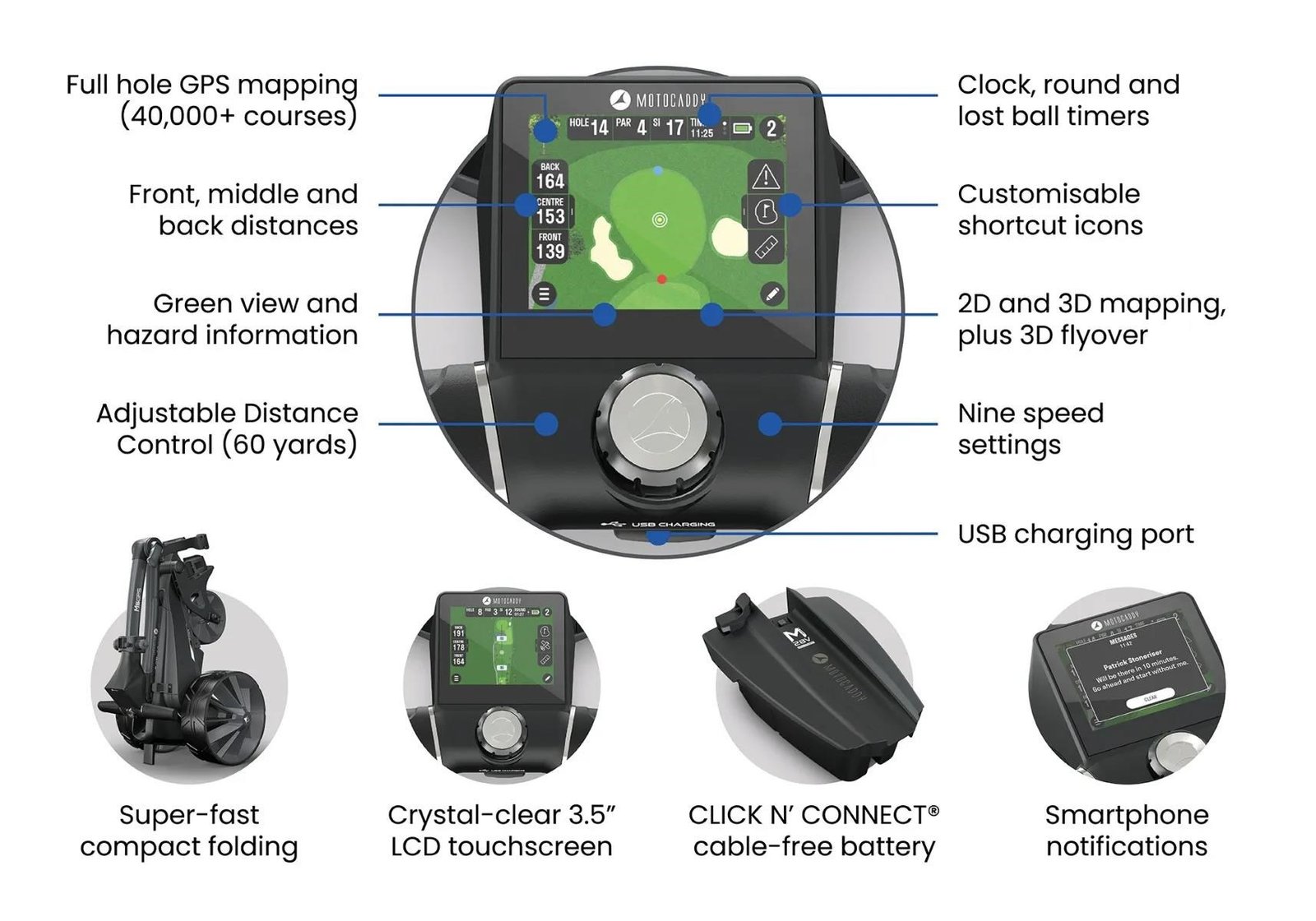 Motocaddy NEW M5 GPS chariot électrique 2026, Standard Lithium