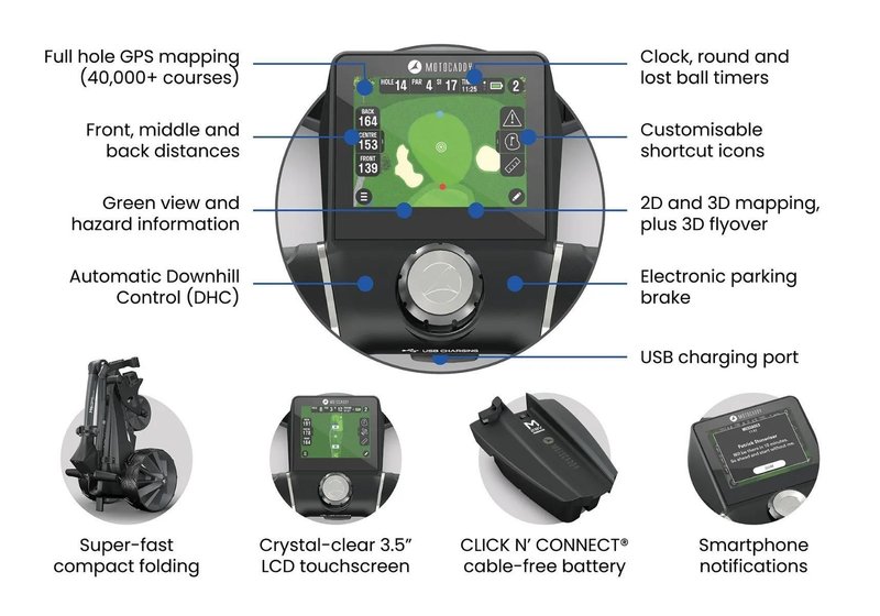 Motocaddy NEW M5 GPS DHC chariot électrique, Ultra Lithium