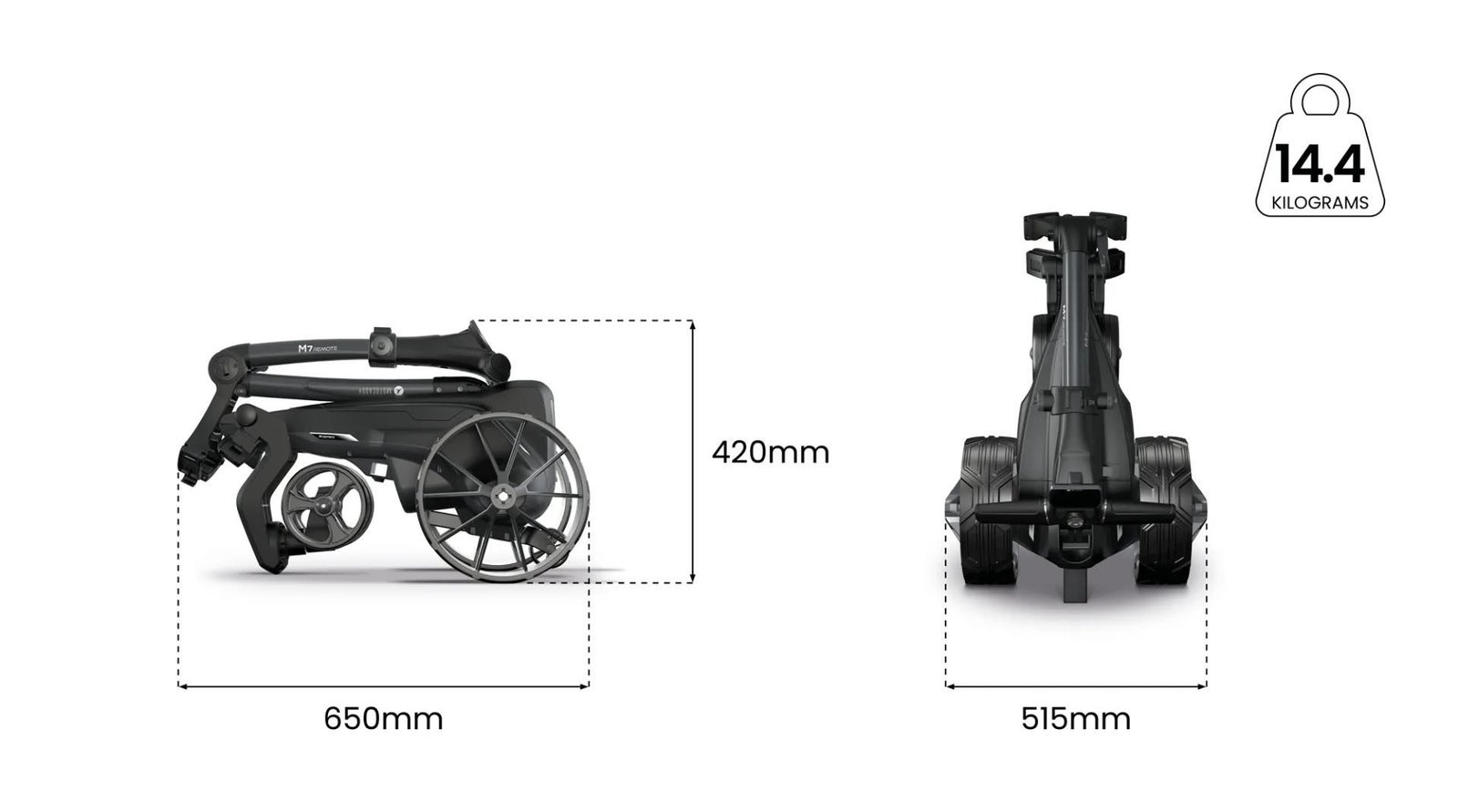 Motocaddy NEW M7 REMOTE DHC chariot électrique 2026, M7 Ultra Lithium, graphite