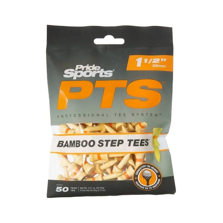 Pride Sports PTS Bamboo Step Tees 38mm (1 1/2"), 50 tees, orange