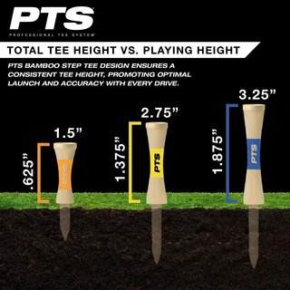 Pride Sports PTS Bamboo Step Tees 38mm (1 1/2"), 50 tees, orange
