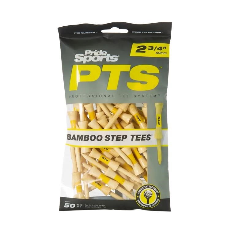 Pride Sports PTS Bamboo Step Tee 69 mm (2 3/4"), 50 tees, jaune