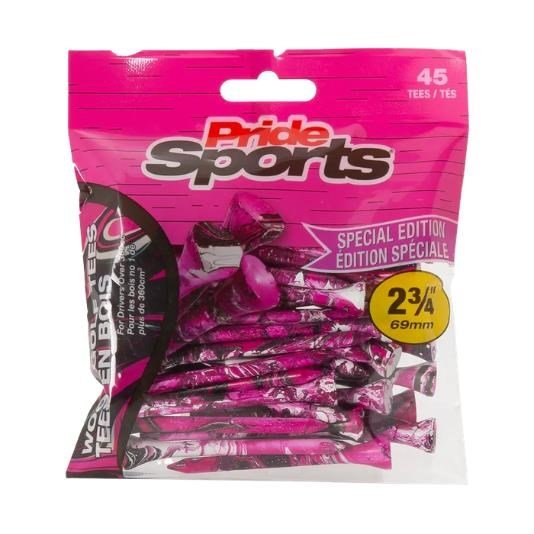 Pride Sports Special Edition Paint Splatter Tees (45 tees), 69 mm (2 3/4"), rose néon/noir