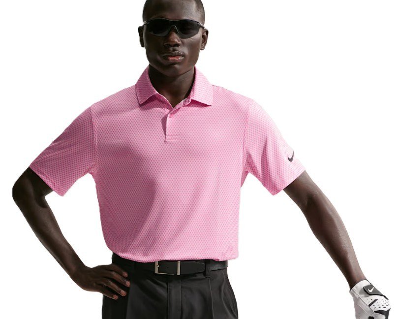Nike Velocity polo homme, rose mousse/pivoine/noir