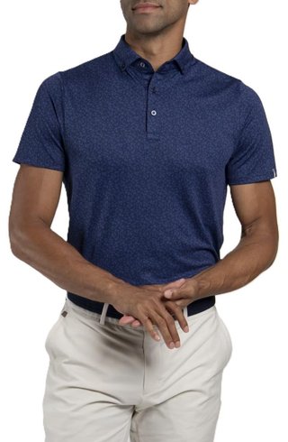 KJUS Lance Printed polo homme, atlanta blue
