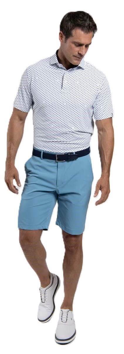 KJUS Golfer polo homme, blanc/atlanta blue