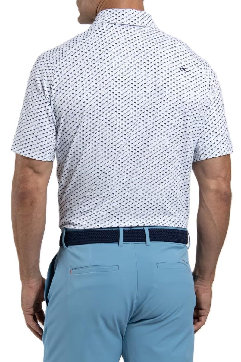 KJUS Golfer polo homme, blanc/atlanta blue