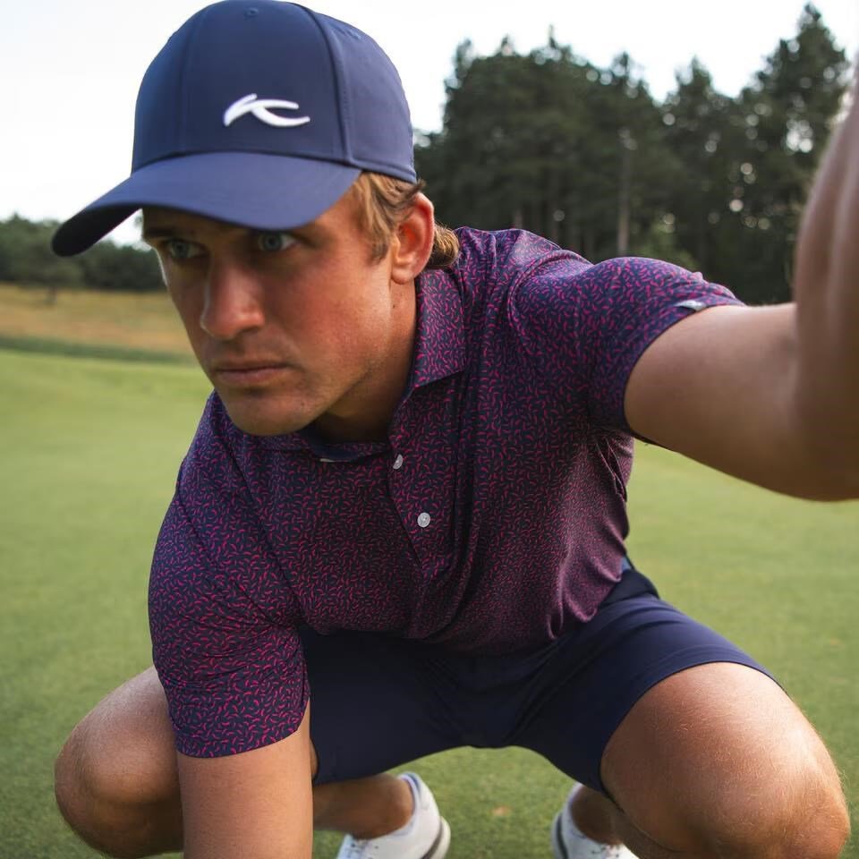 KJUS Golfer polo homme, rhubarb/atlanta blue